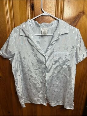 Cinema Classics Girls' Light Gray Short-Sleeve Button-Down Top
